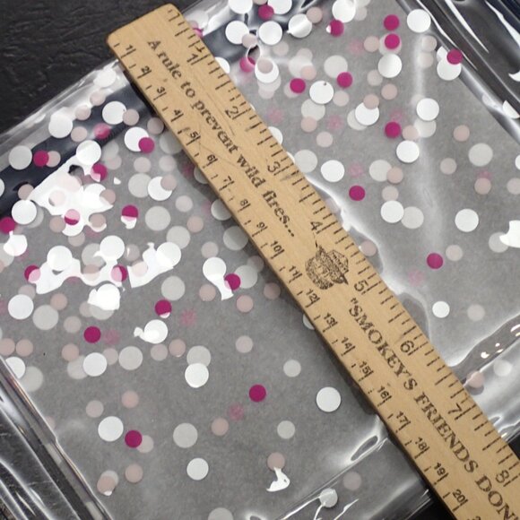 Polka Dotted set of 2 Plastic Pouches - Picture 1 of 4
